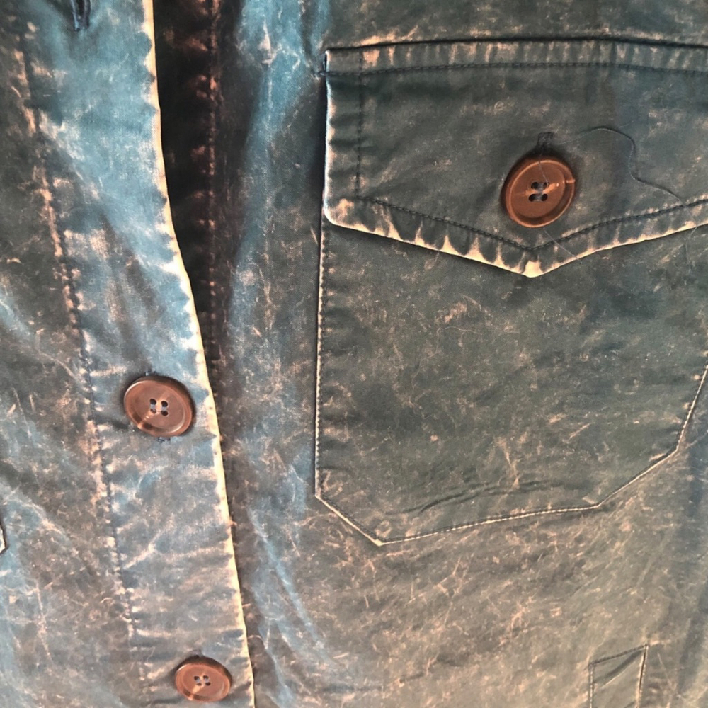Zenana Solid Mineral Washed Shacket Size L (PTP 23” approx.) Teal - Picture 5 of 7
